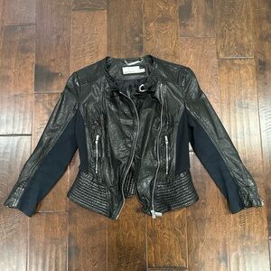 Karen Millen Black Leather Moto Jacket
